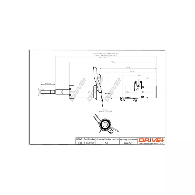 Amortisseur avant droit Dr!ve+ DP1610.10.0043