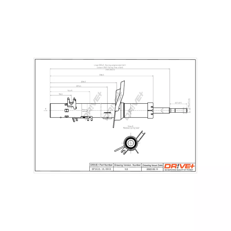 Amortisseur avant gauche Dr!ve+ DP1610.10.0044