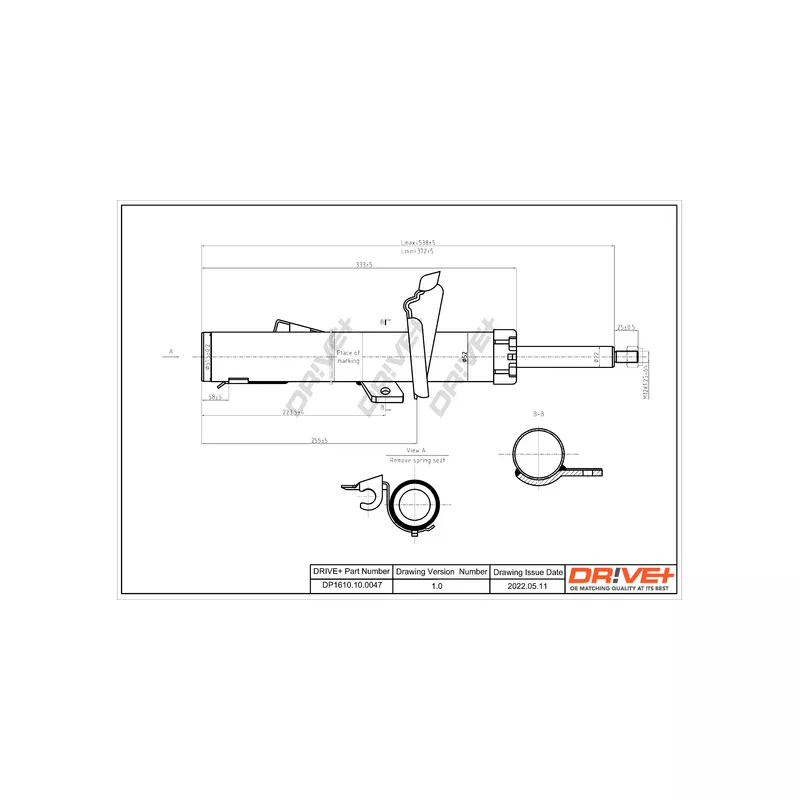 Amortisseur avant gauche Dr!ve+ DP1610.10.0047
