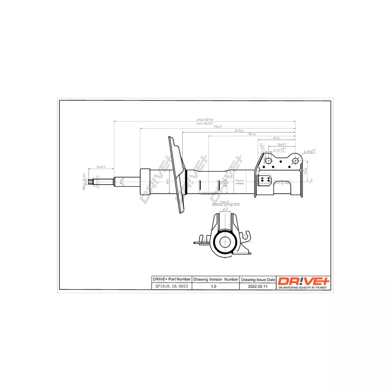 Amortisseur avant gauche Dr!ve+ DP1610.10.0053