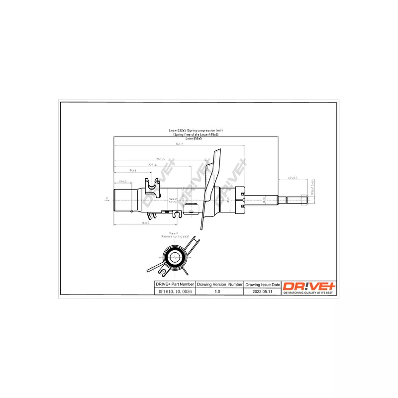 Amortisseur avant gauche Dr!ve+ DP1610.10.0056