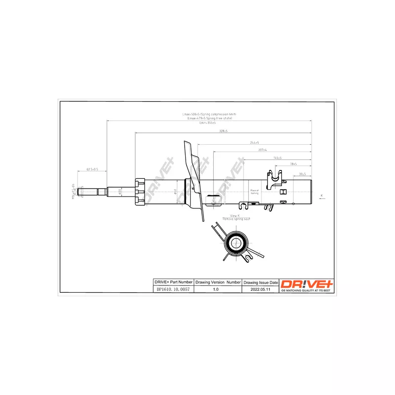 Amortisseur avant droit Dr!ve+ DP1610.10.0057