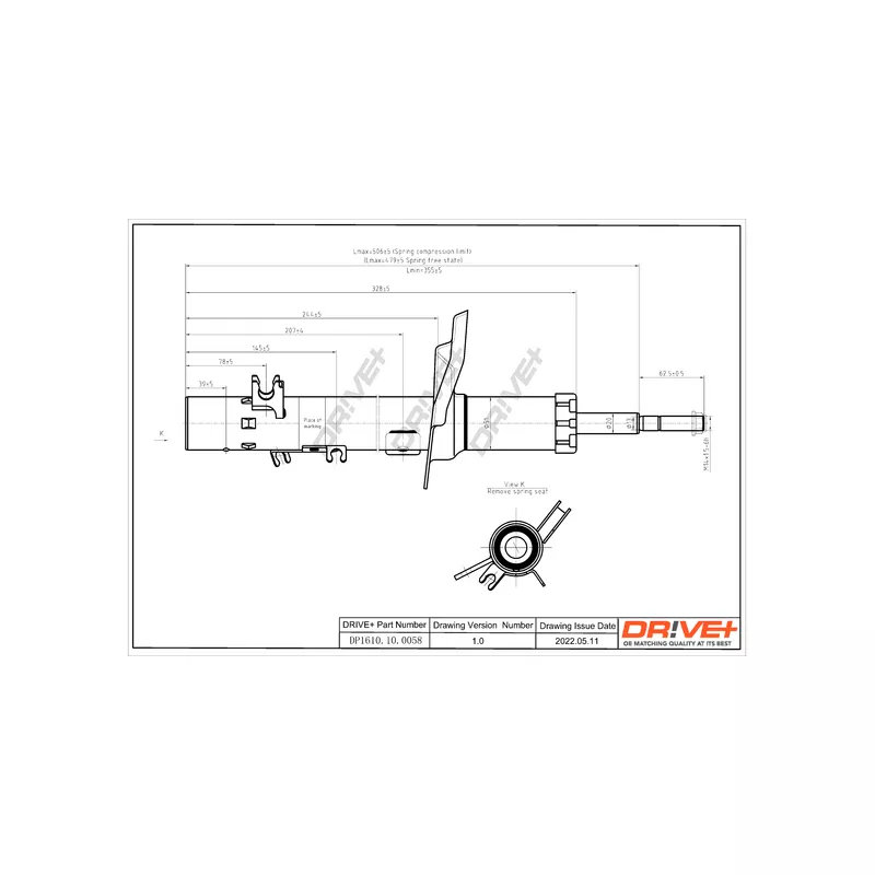 Amortisseur avant gauche Dr!ve+ DP1610.10.0058