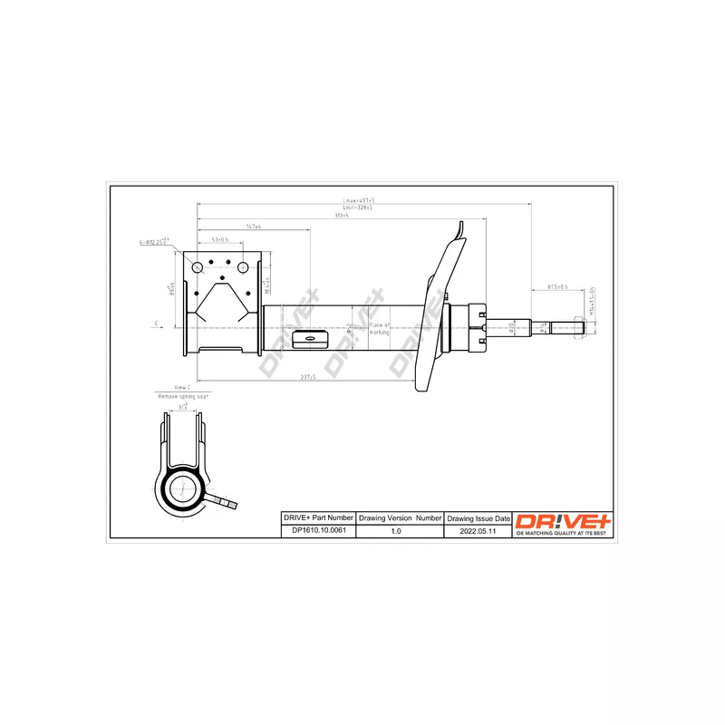 Amortisseur avant gauche Dr!ve+ DP1610.10.0061