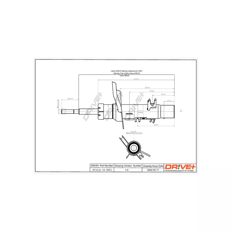 Amortisseur avant droit Dr!ve+ DP1610.10.0062
