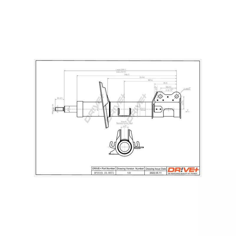 Amortisseur avant droit Dr!ve+ DP1610.10.0075
