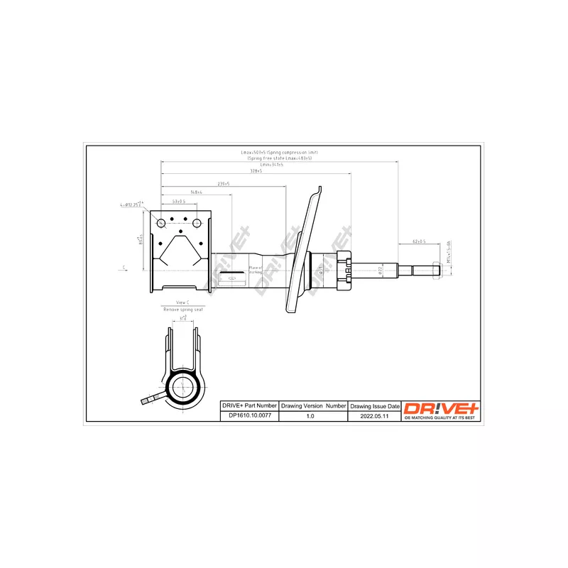 Amortisseur avant droit Dr!ve+ DP1610.10.0077