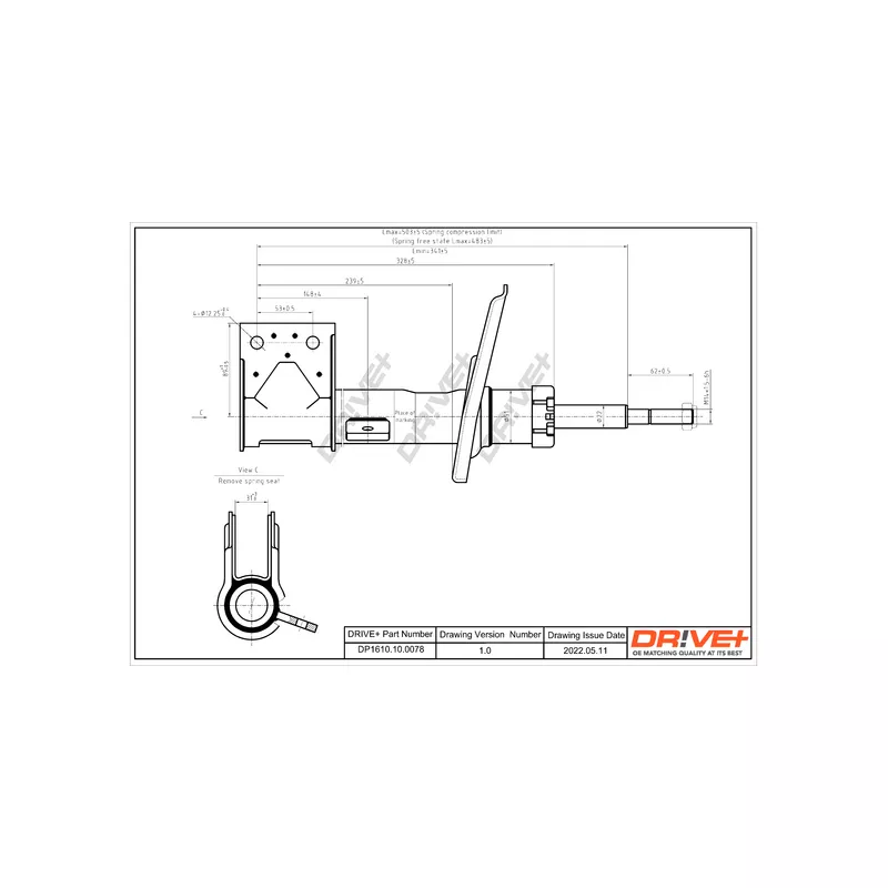 Amortisseur avant gauche Dr!ve+ DP1610.10.0078