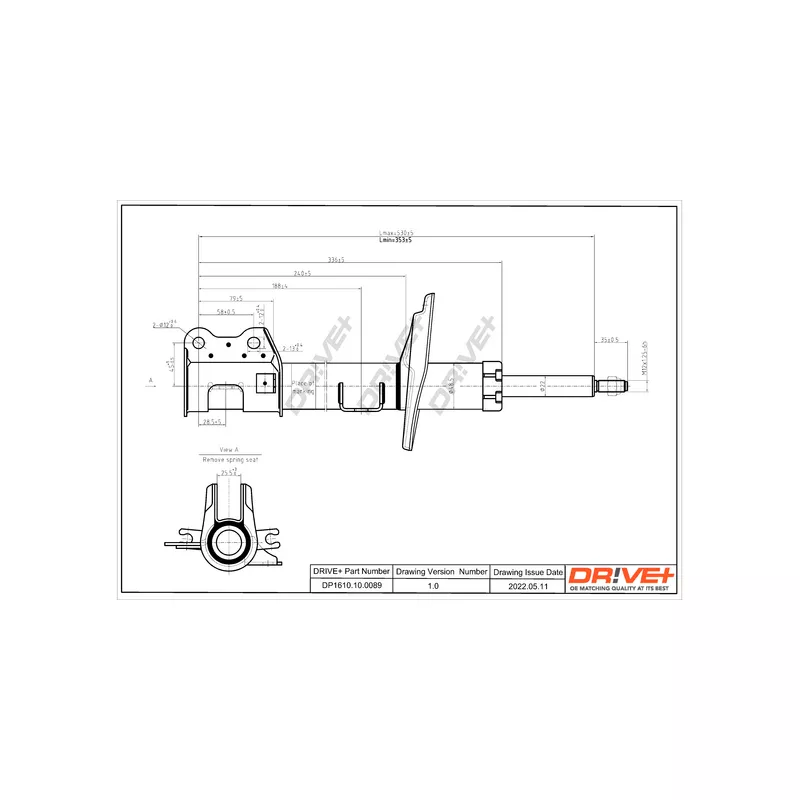Amortisseur avant gauche Dr!ve+ DP1610.10.0089