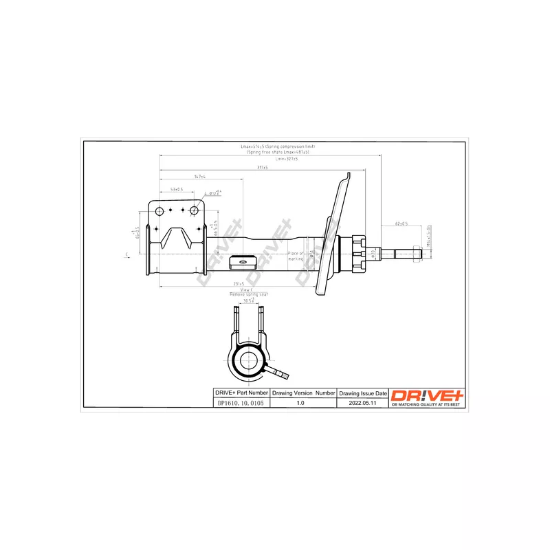 Amortisseur avant gauche Dr!ve+ DP1610.10.0105