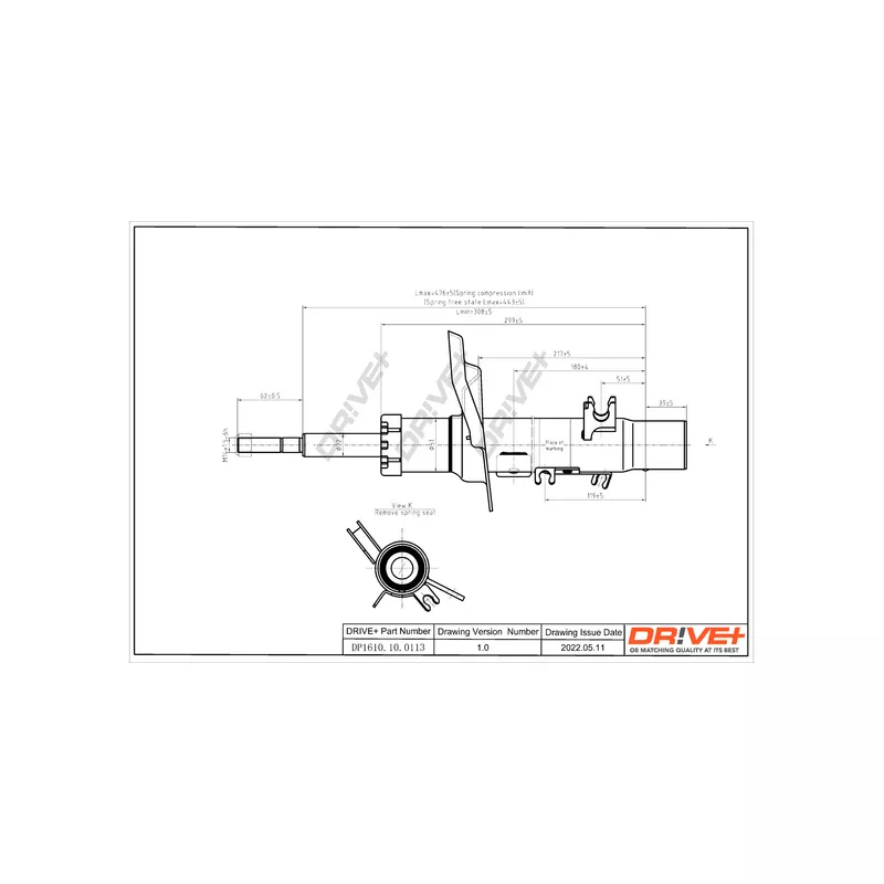 Amortisseur avant droit Dr!ve+ DP1610.10.0113