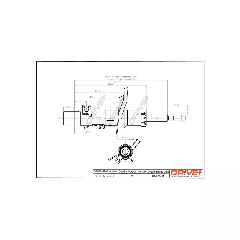 Amortisseur avant gauche Dr!ve+ DP1610.10.0114