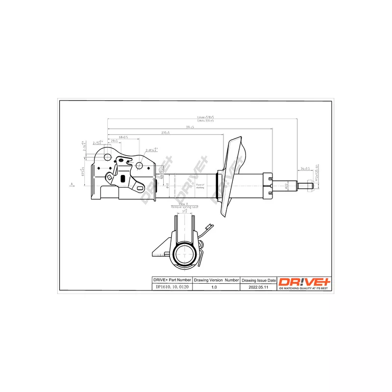 Amortisseur avant gauche Dr!ve+ DP1610.10.0120