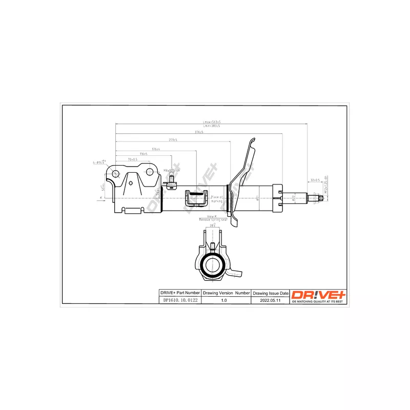Amortisseur avant gauche Dr!ve+ DP1610.10.0122