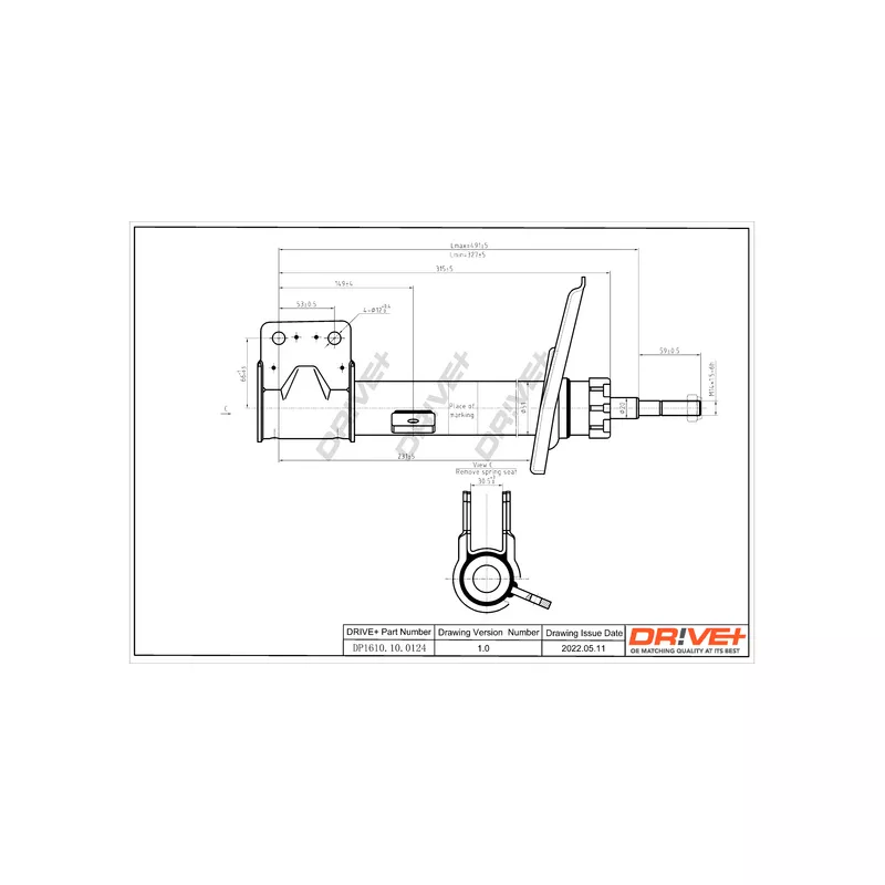 Amortisseur avant gauche Dr!ve+ DP1610.10.0124