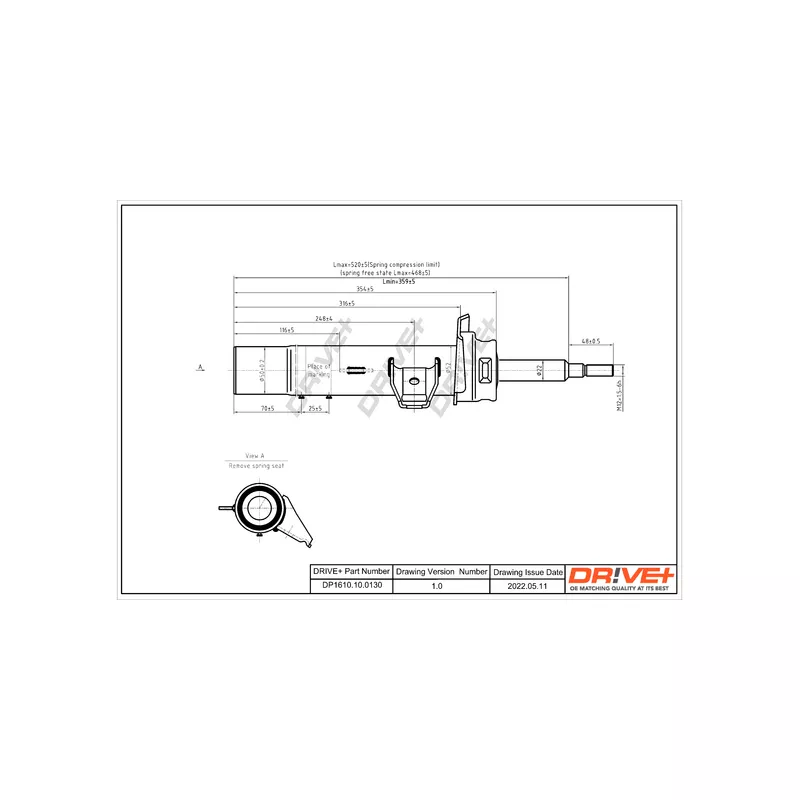 Amortisseur avant gauche Dr!ve+ DP1610.10.0130