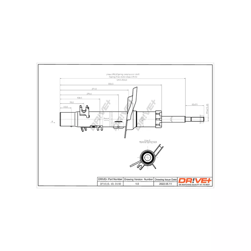 Amortisseur avant gauche Dr!ve+ DP1610.10.0140