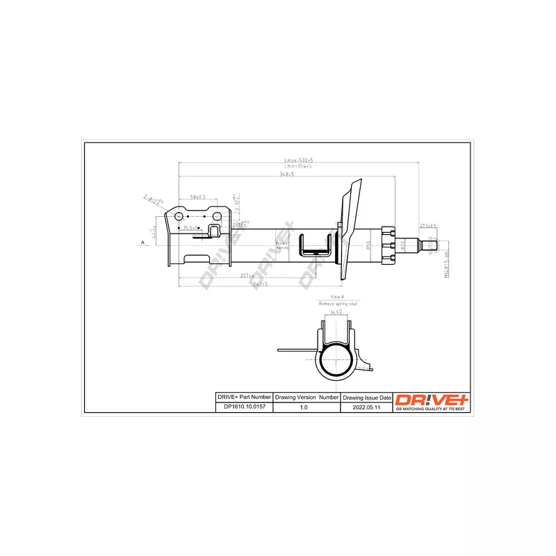 Amortisseur avant gauche Dr!ve+ DP1610.10.0157