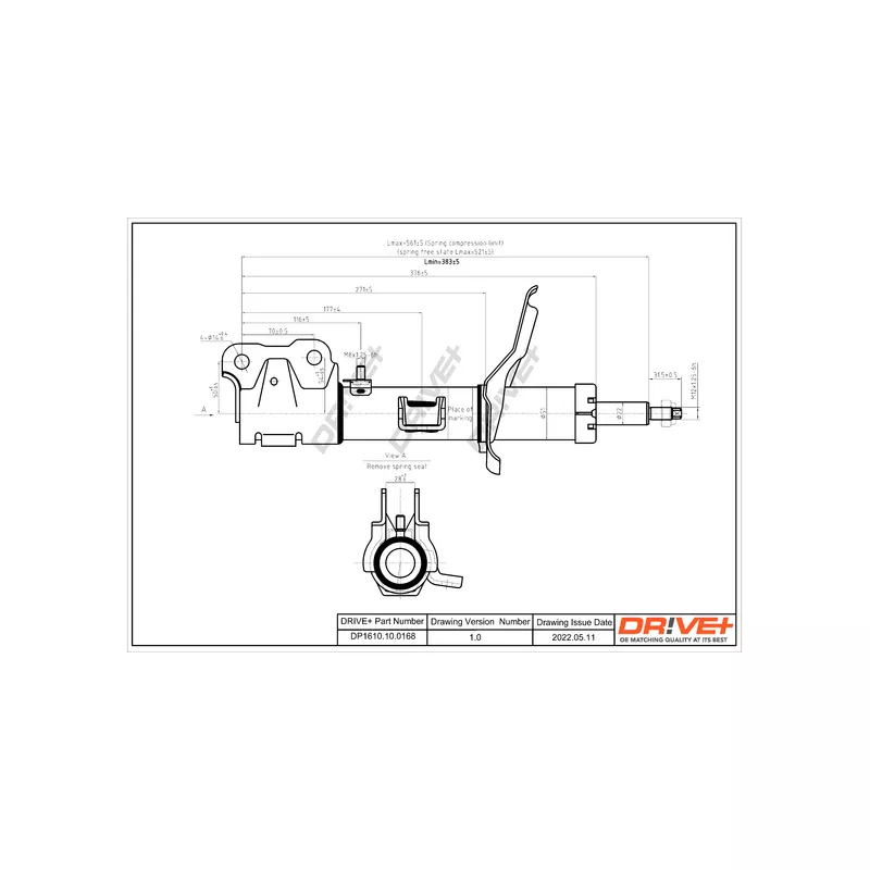 Amortisseur avant gauche Dr!ve+ DP1610.10.0168