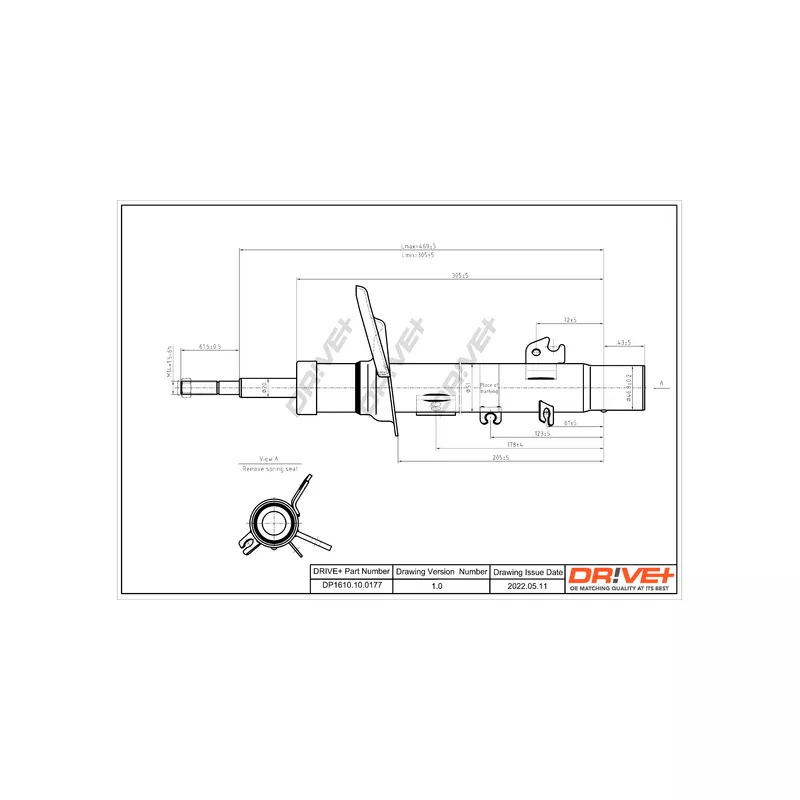 Amortisseur avant gauche Dr!ve+ DP1610.10.0177