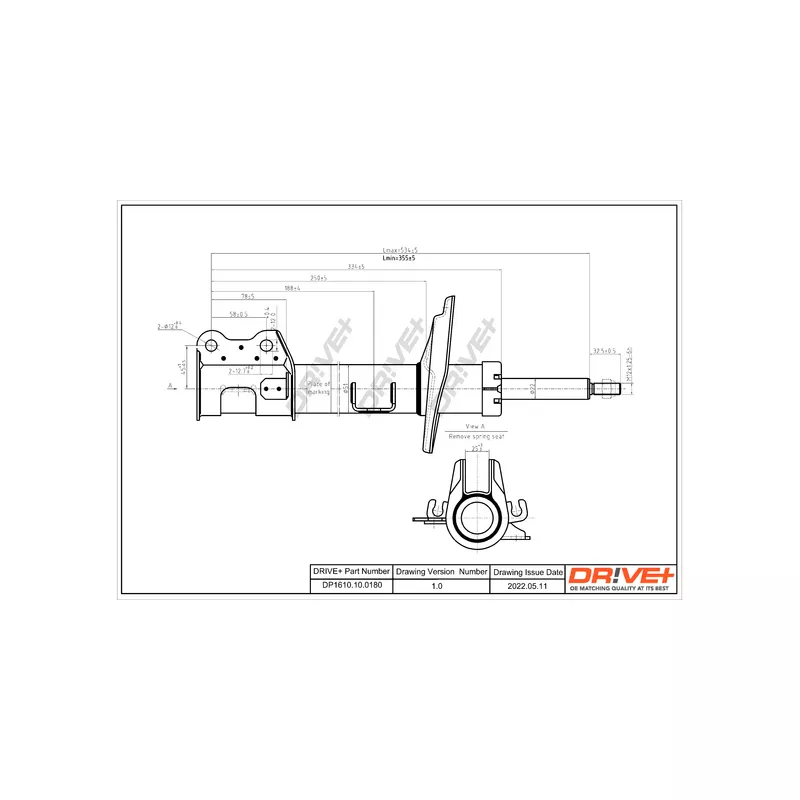 Amortisseur avant gauche Dr!ve+ DP1610.10.0180
