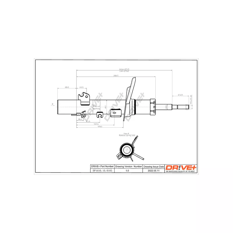 Amortisseur avant gauche Dr!ve+ DP1610.10.0185