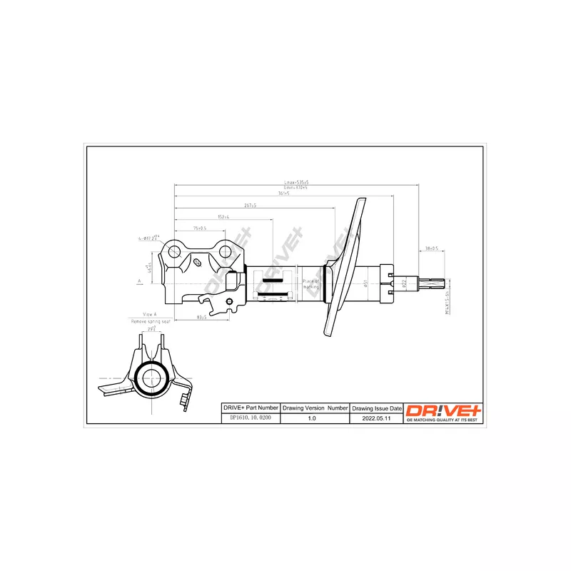Amortisseur avant gauche Dr!ve+ DP1610.10.0200