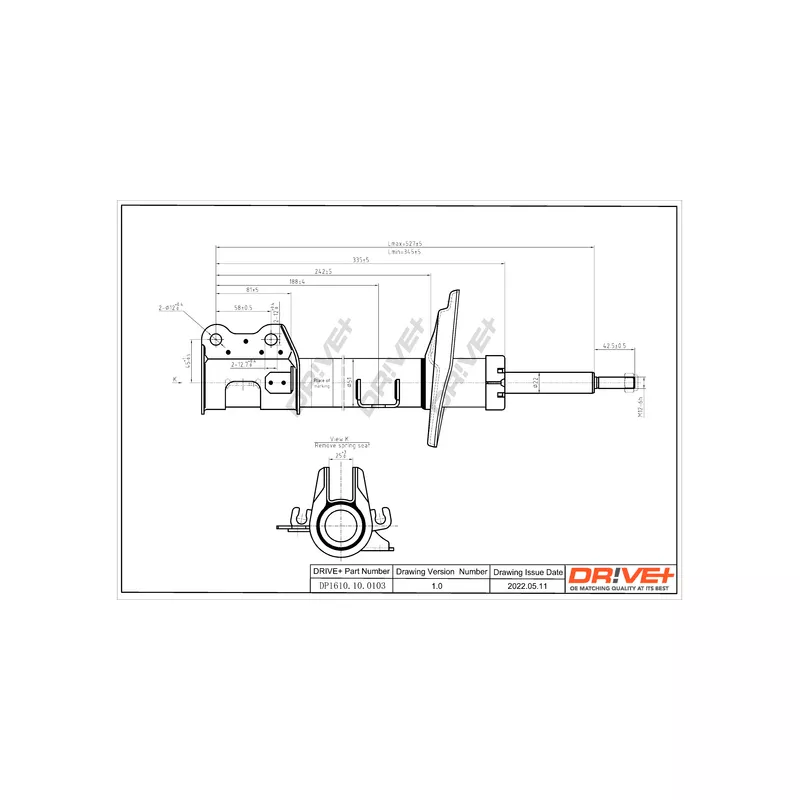 Amortisseur avant gauche Dr!ve+ DP1610.10.0204