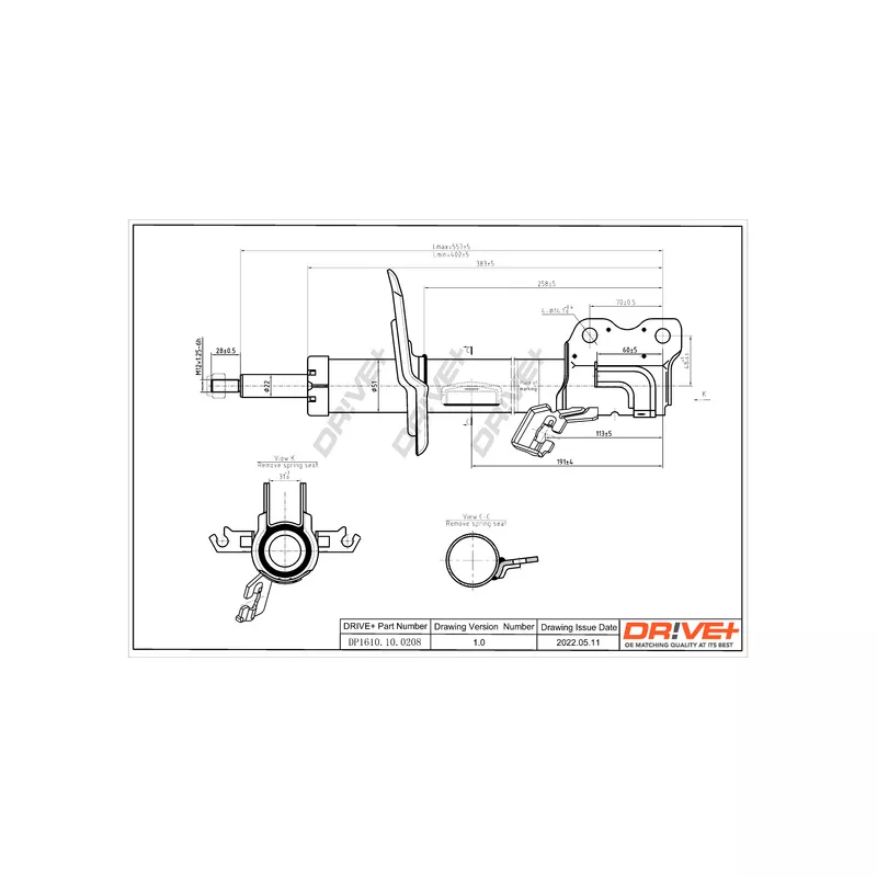 Amortisseur avant gauche Dr!ve+ DP1610.10.0208