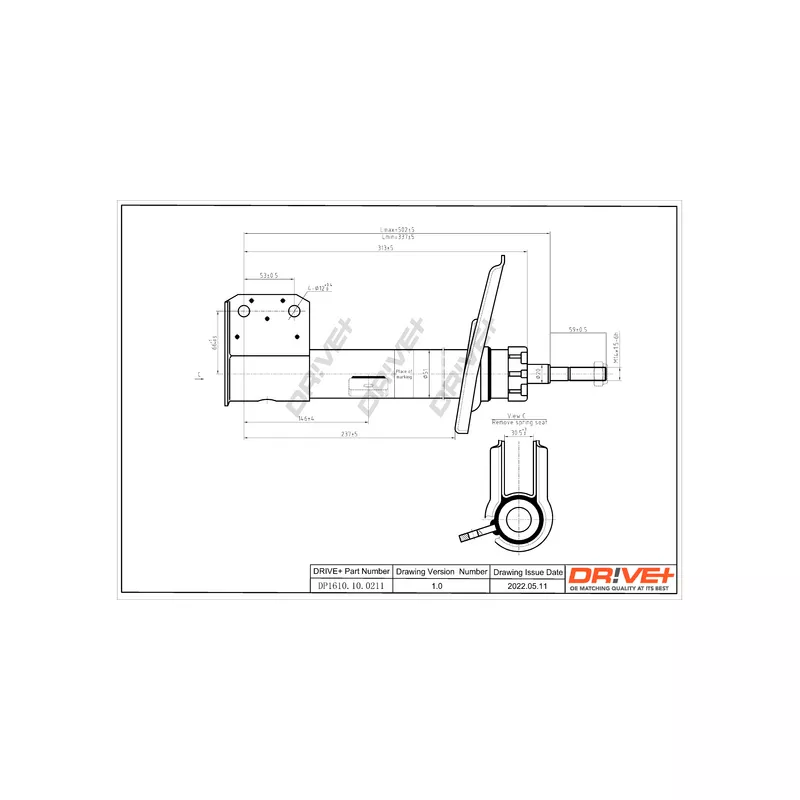 Amortisseur avant droit Dr!ve+ DP1610.10.0211
