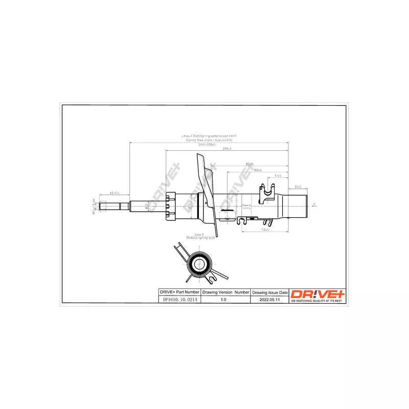 Amortisseur avant droit Dr!ve+ DP1610.10.0214