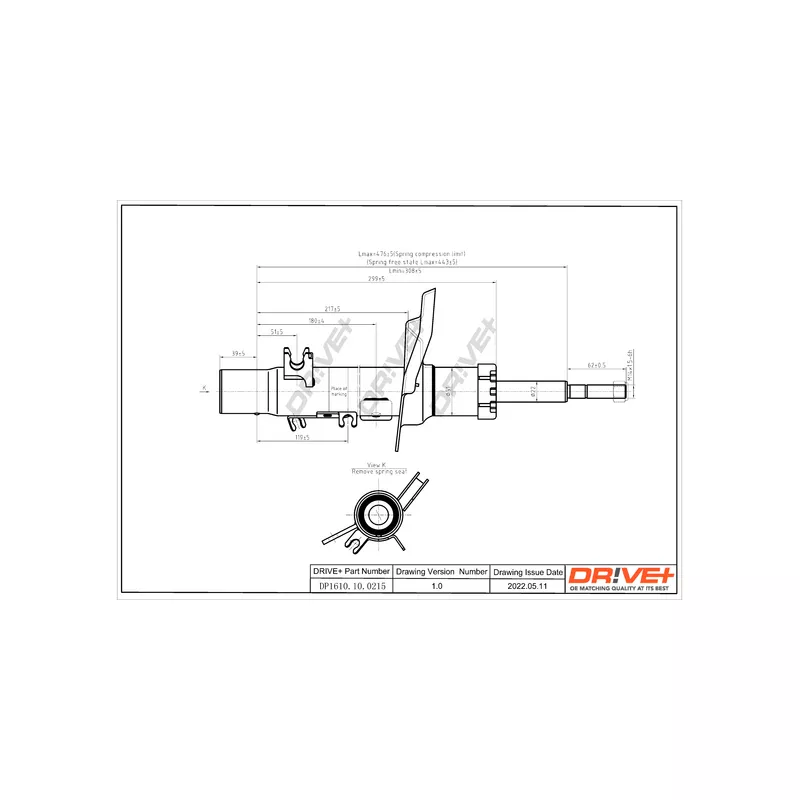 Amortisseur avant gauche Dr!ve+ DP1610.10.0215