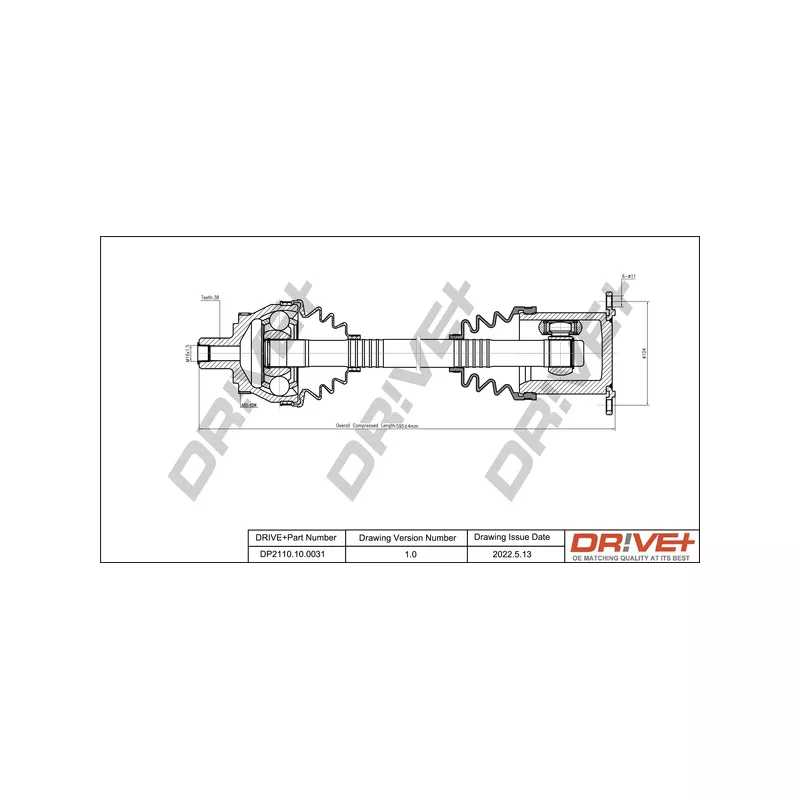 Arbre de transmission Dr!ve+ DP2110.10.0031