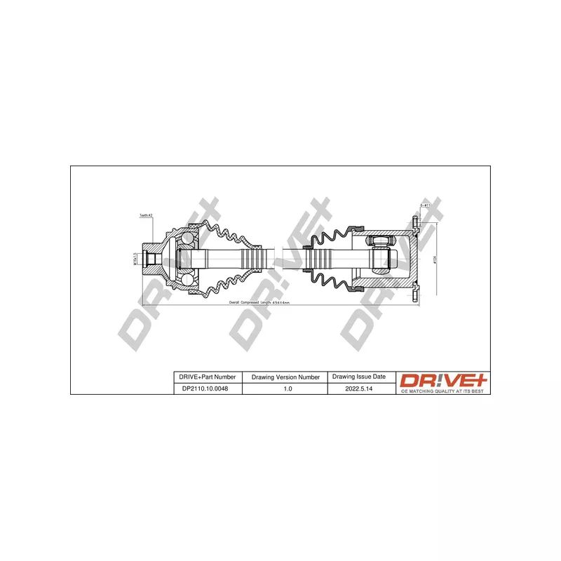 Arbre de transmission Dr!ve+ DP2110.10.0048