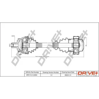 Arbre de transmission Dr!ve+ DP2110.10.0054