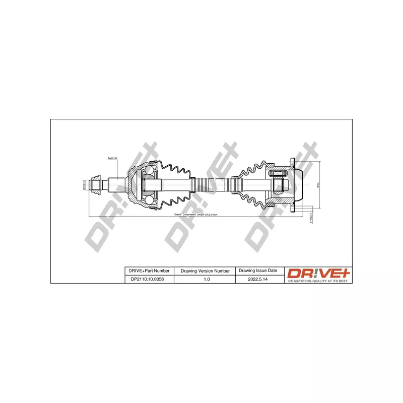 Arbre de transmission Dr!ve+ DP2110.10.0058
