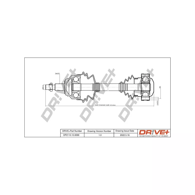 Arbre de transmission Dr!ve+ DP2110.10.0090