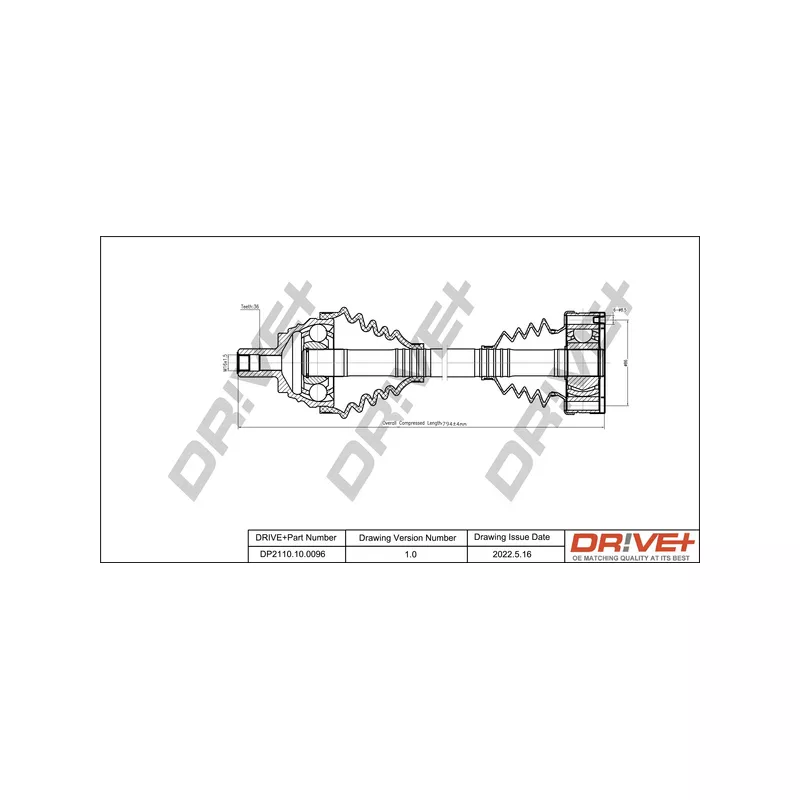 Arbre de transmission Dr!ve+ DP2110.10.0096