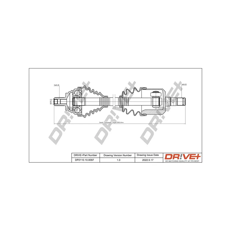Arbre de transmission Dr!ve+ DP2110.10.0097