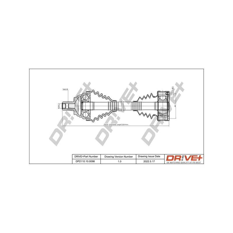 Arbre de transmission Dr!ve+ DP2110.10.0098