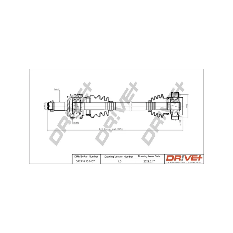Arbre de transmission Dr!ve+ DP2110.10.0107