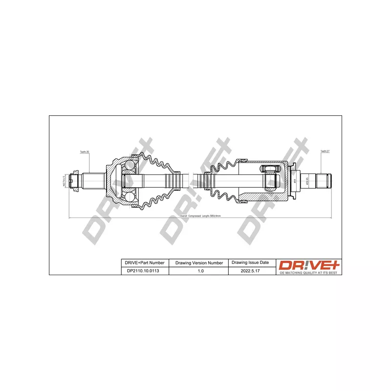 Arbre de transmission Dr!ve+ DP2110.10.0113