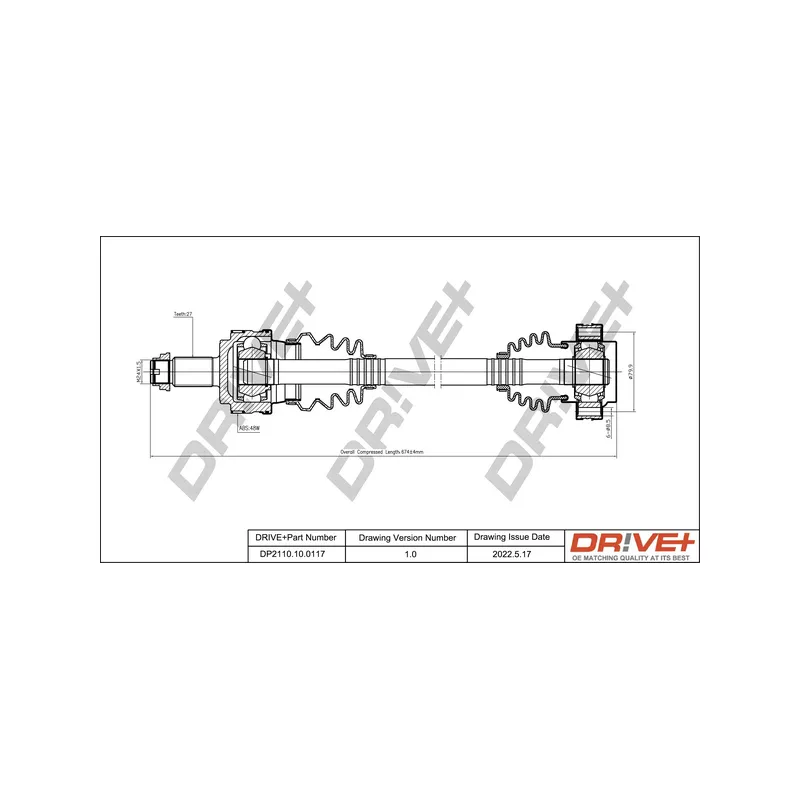 Arbre de transmission Dr!ve+ DP2110.10.0117