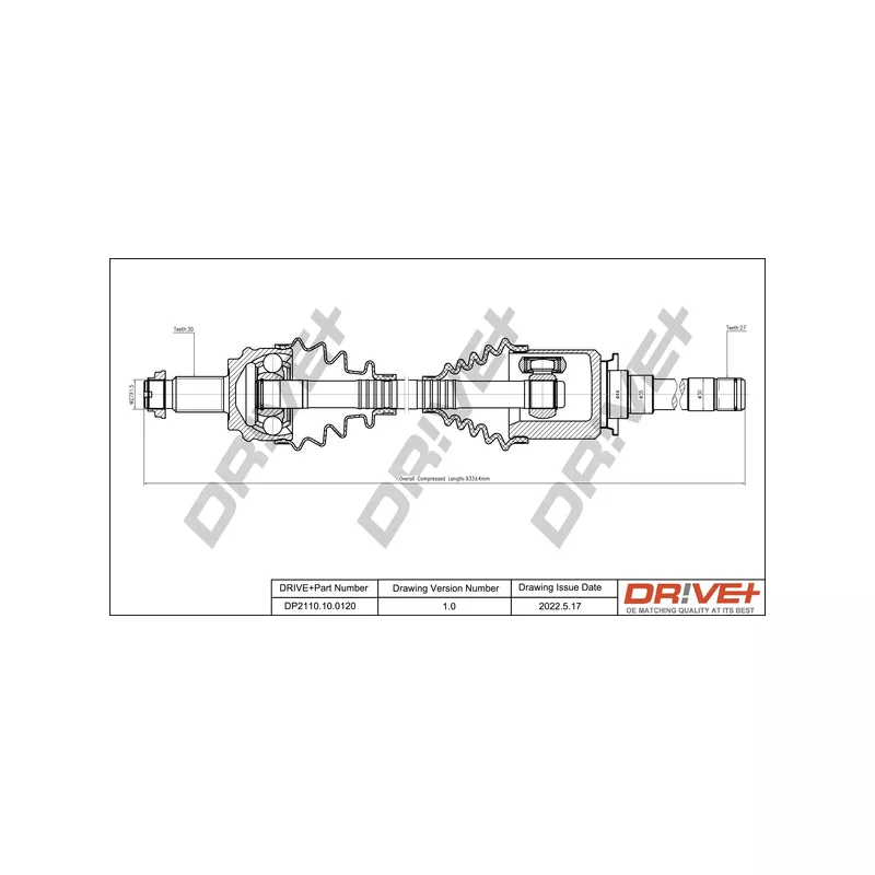 Arbre de transmission Dr!ve+ DP2110.10.0120