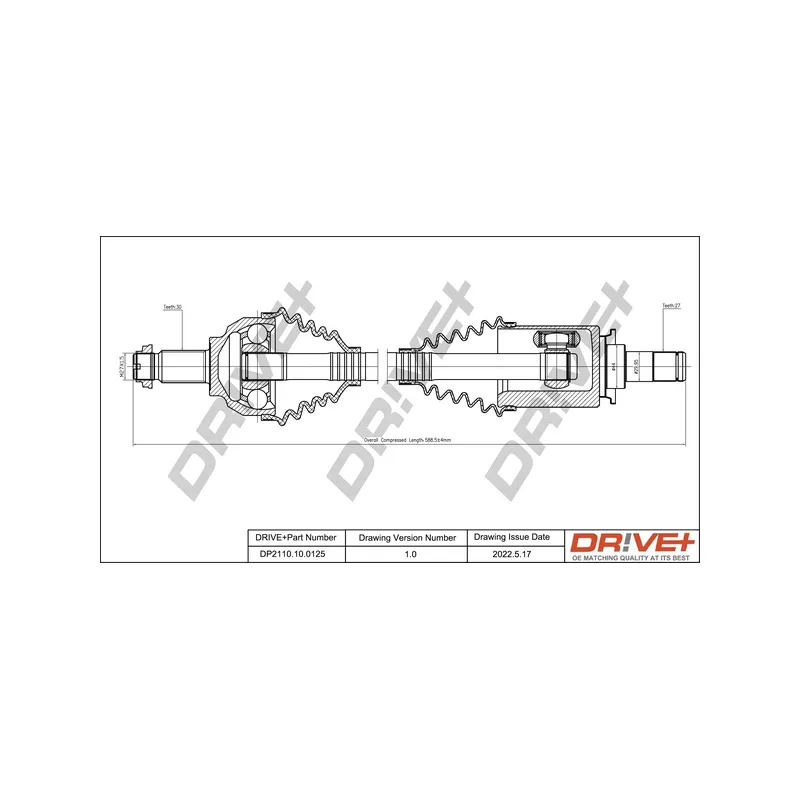 Arbre de transmission Dr!ve+ DP2110.10.0125
