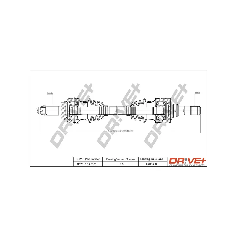 Arbre de transmission Dr!ve+ DP2110.10.0133