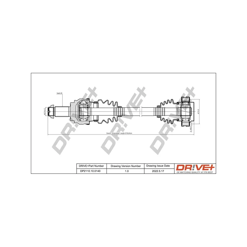 Arbre de transmission Dr!ve+ DP2110.10.0140