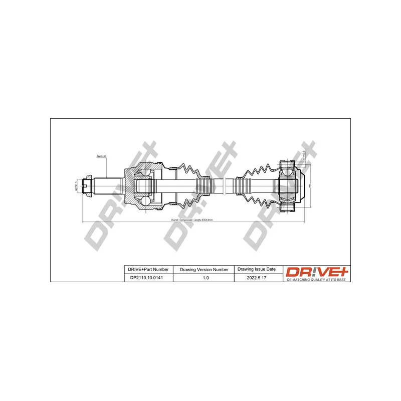 Arbre de transmission Dr!ve+ DP2110.10.0141