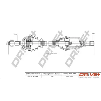 Arbre de transmission Dr!ve+ DP2110.10.0149