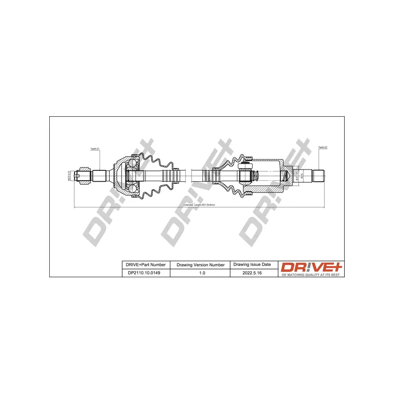 Arbre de transmission Dr!ve+ DP2110.10.0149